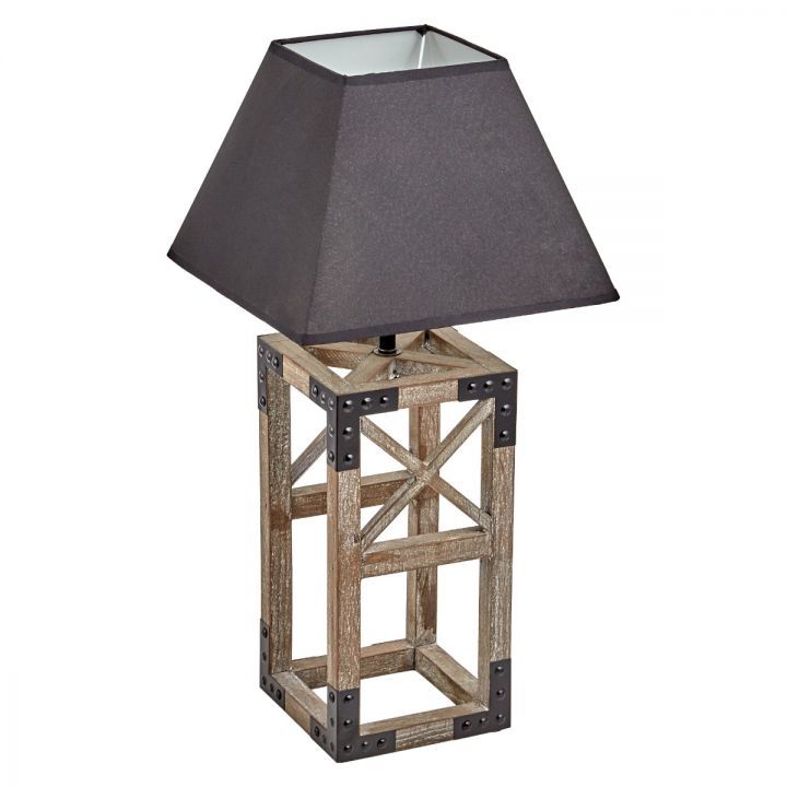 Table Lamp Designer Wooden Modern Rustic Geo Industrial Retro Desk Light