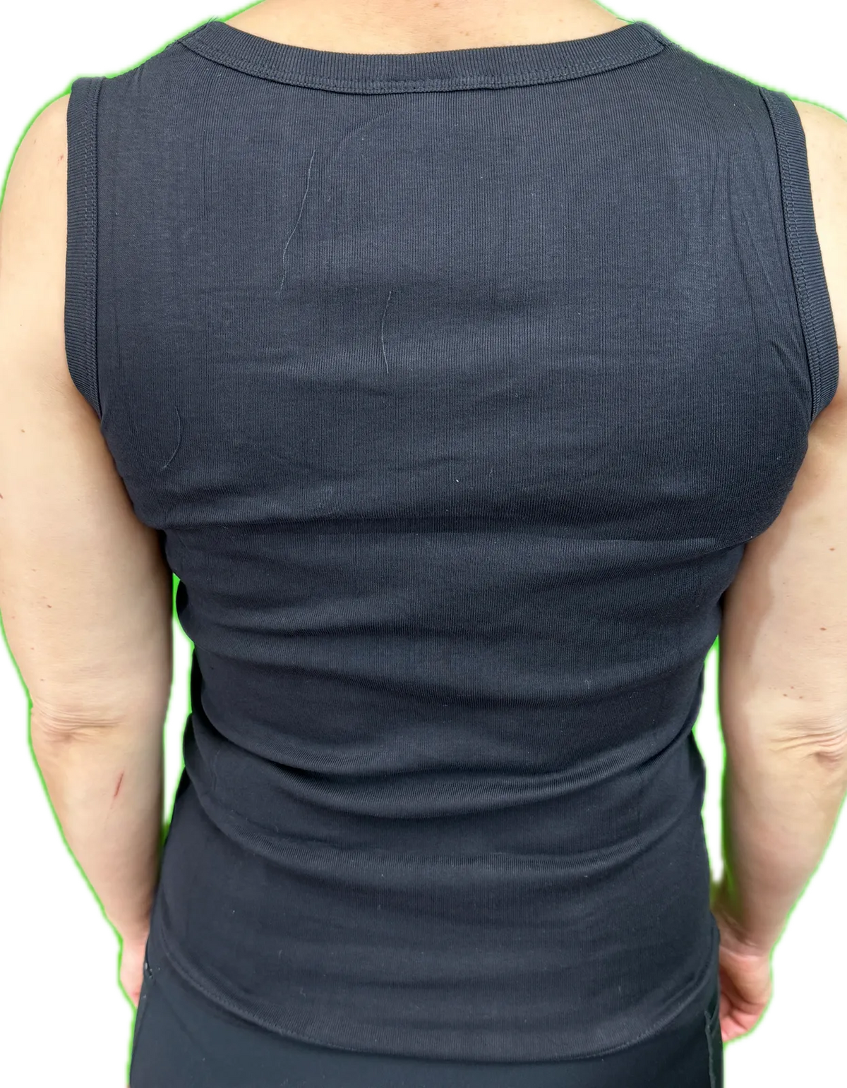 Ladies Sleeveless Singlet Top Womens Summer Basic Tank Shirt Lace Motif Front - Black