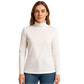Ladies SKIVVY Womens Long Sleeve Plain Top Warm Turtleneck Cotton High Neck in White