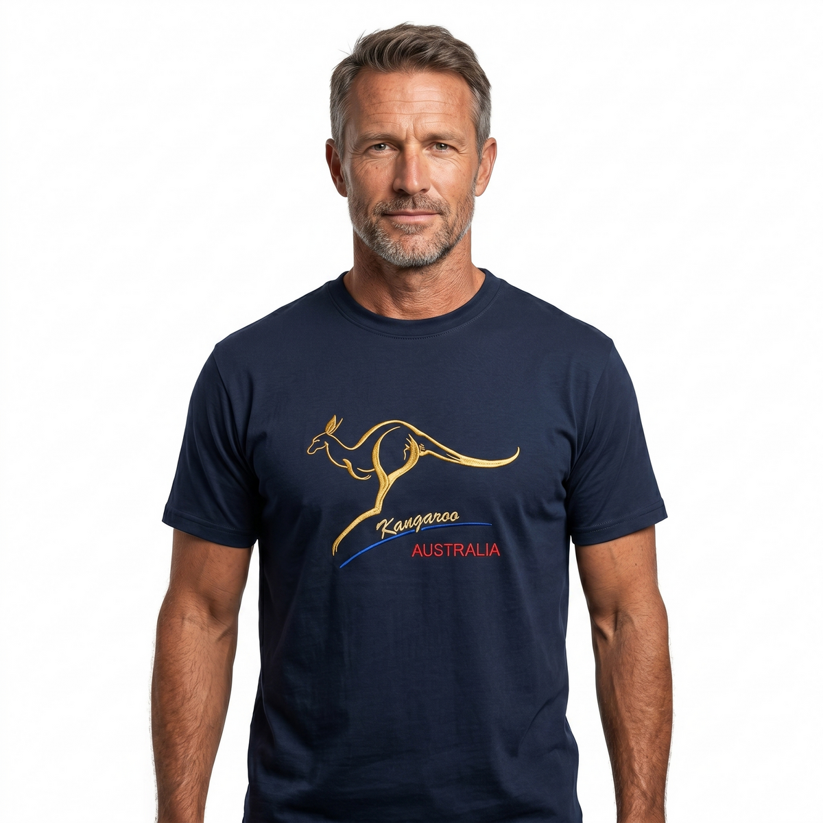 Adult Australian Kangaroo T Shirt Australia Day 100% Cotton Souvenir Tee Top - Navy