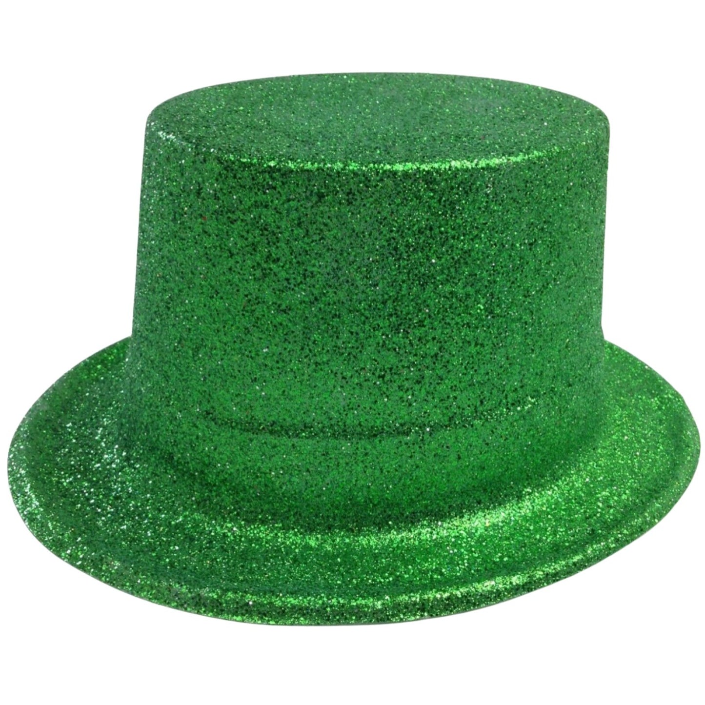 GLITTER TOP HAT Fancy Party Plastic Costume Tall Cap Fun Dress Up Sparkle - Green