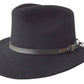 JACARU 1849 Australian 100% Wool Hat Fedora Trilby Crushable Travel - Black