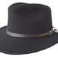 JACARU 1849 Australian 100% Wool Hat Fedora Trilby Crushable Travel - Black