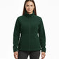 Womens Polar Fleece Full Zip Jumper Jacket Winter Warm in Bottle Green