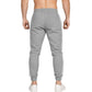 Mens Fleece Track Pants Skinny Joggers Slim Fit Sweatpants Gym - Grey Marle