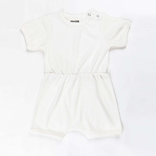 Ponchik Babies + Kids - Ribbed Cotton Romper - Daisy - 3-6 months