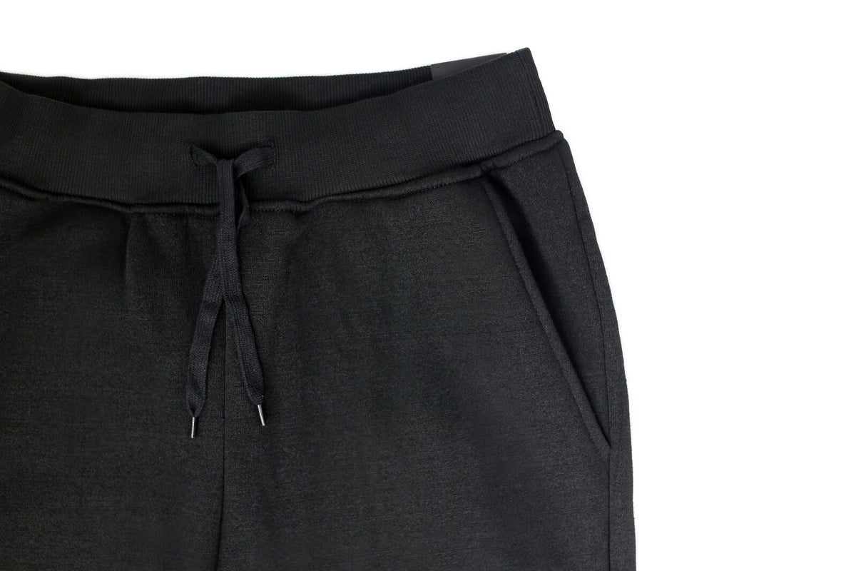 Mens Skinny Track Pants Joggers Trousers Gym Casual Sweat Cuffed Slim Trackies Fleece - Black