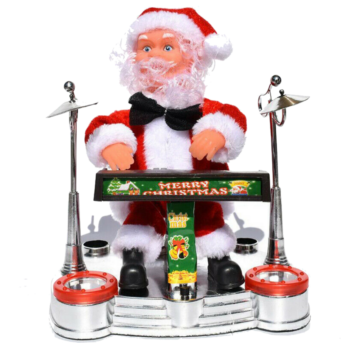 Santa Claus Playing Ornament Piano Doll Musical Toy Xmas Christmas Gift