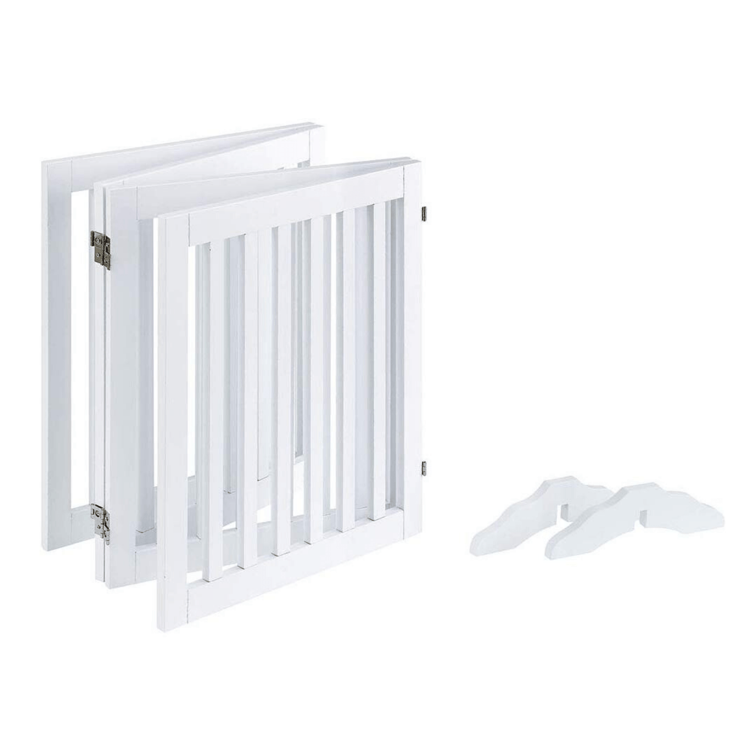 Freestanding Dog Gate Four Panel - White