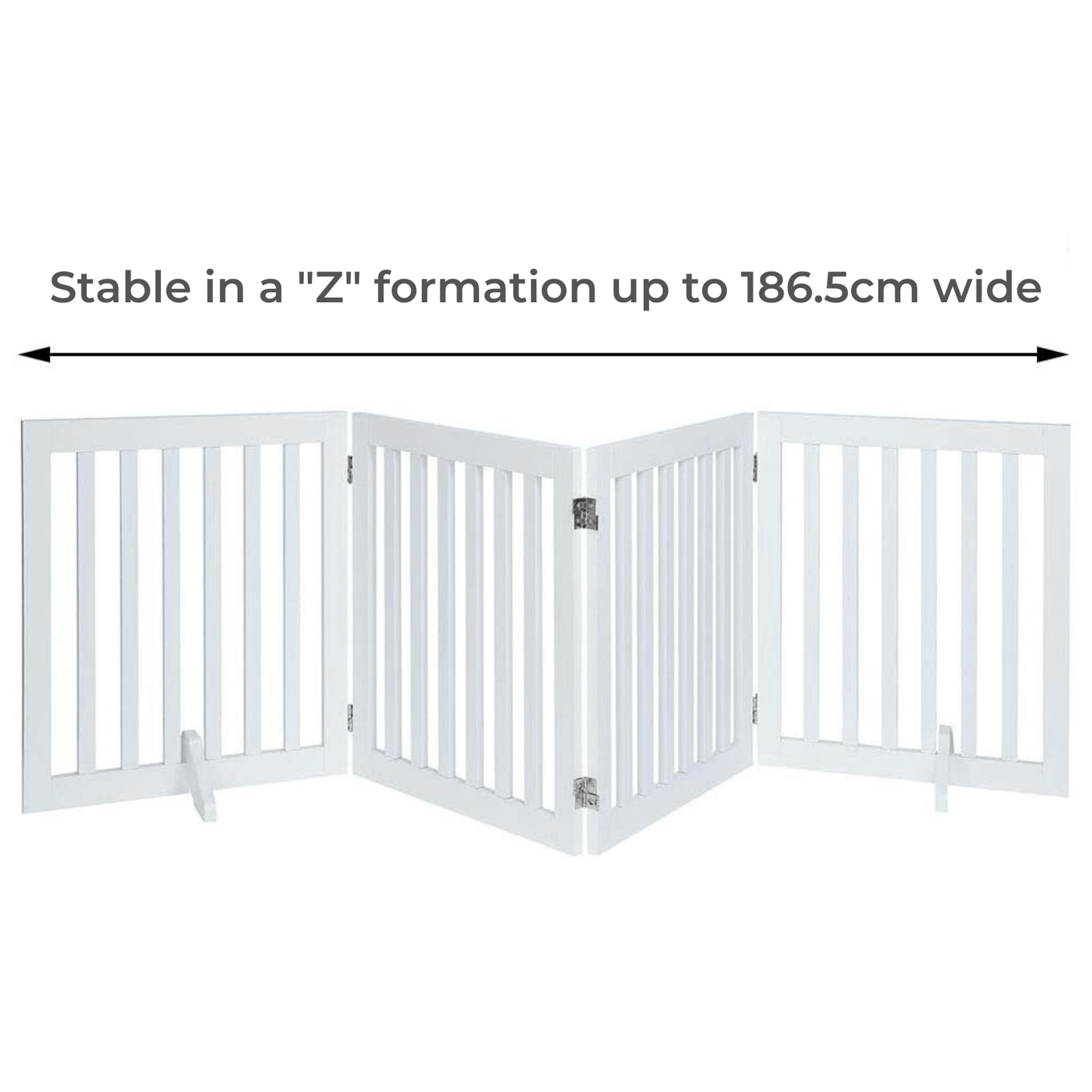 Freestanding Dog Gate Four Panel - White