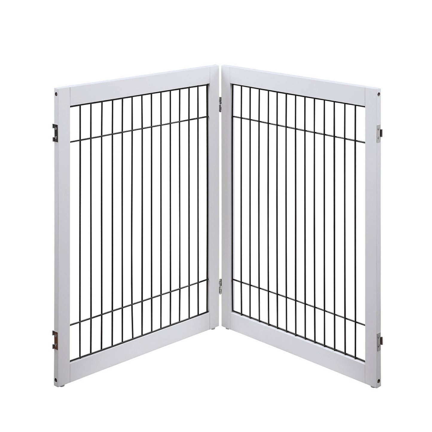 Wooden Dog Pen and Pet Gate Two-Panel Extension, White