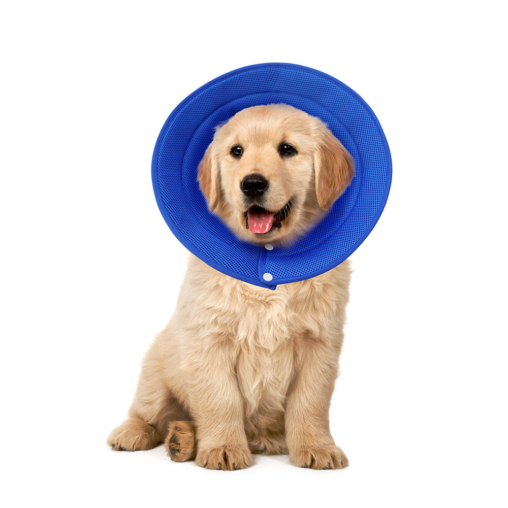 Ondoing Pet Dog Cat Elizabethan Collar - Adjustable Cone Mesh Recovery Multicolor