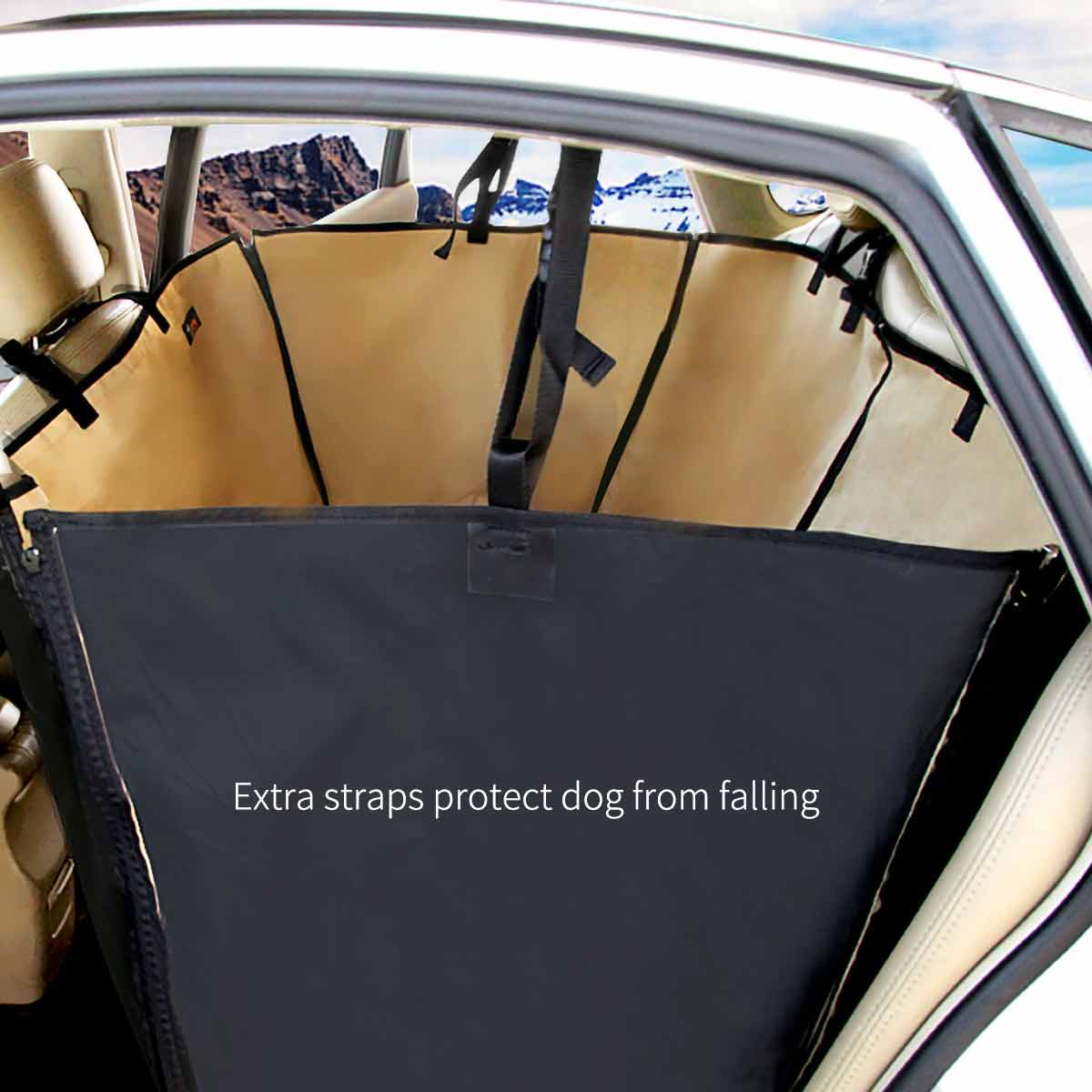 Pet Car Seat Cover Ondoing Detachable Dog Backseat Protector Hammock Waterproof Non-Slip - Blue