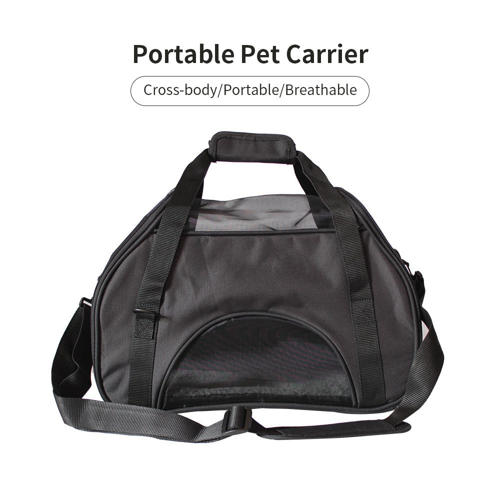 Portable Pet Carrier Tote Travel Bag Kennel Soft Dog Crate Cage Outdoor - Black Ondoing