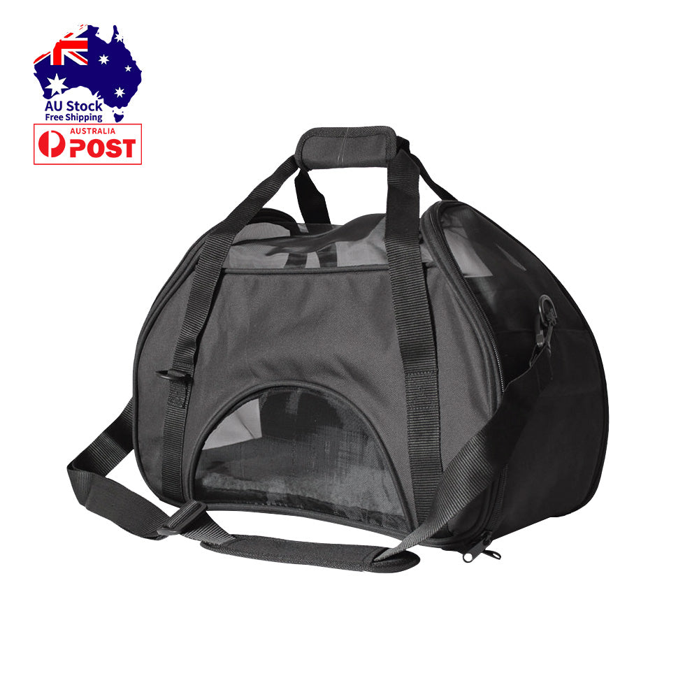 Portable Pet Carrier Tote Travel Bag Kennel Soft Dog Crate Cage Outdoor - Black Ondoing