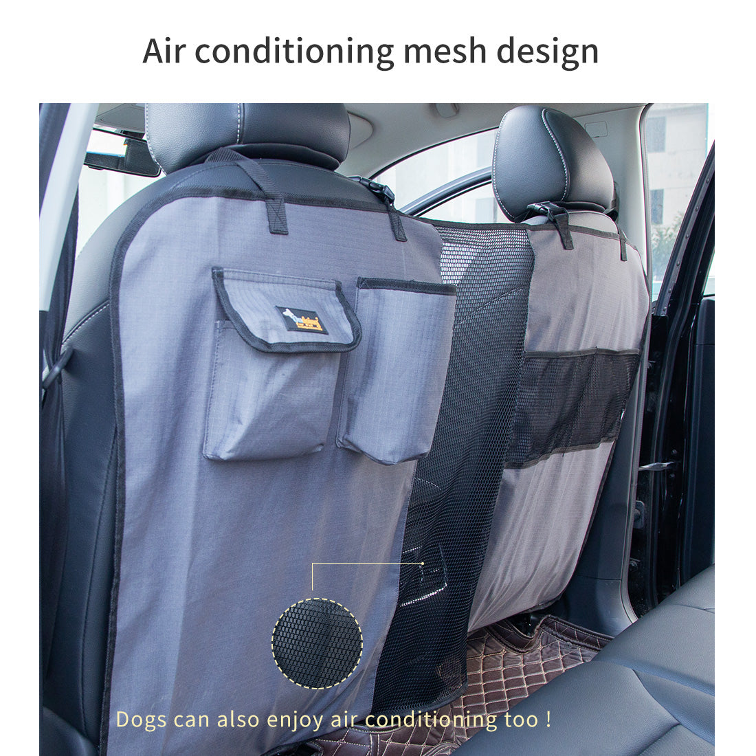 Pet Dog Barrier Car Back Seat Fence Isolation Divider Net Safety Mesh Guard - Grey - Ondoing