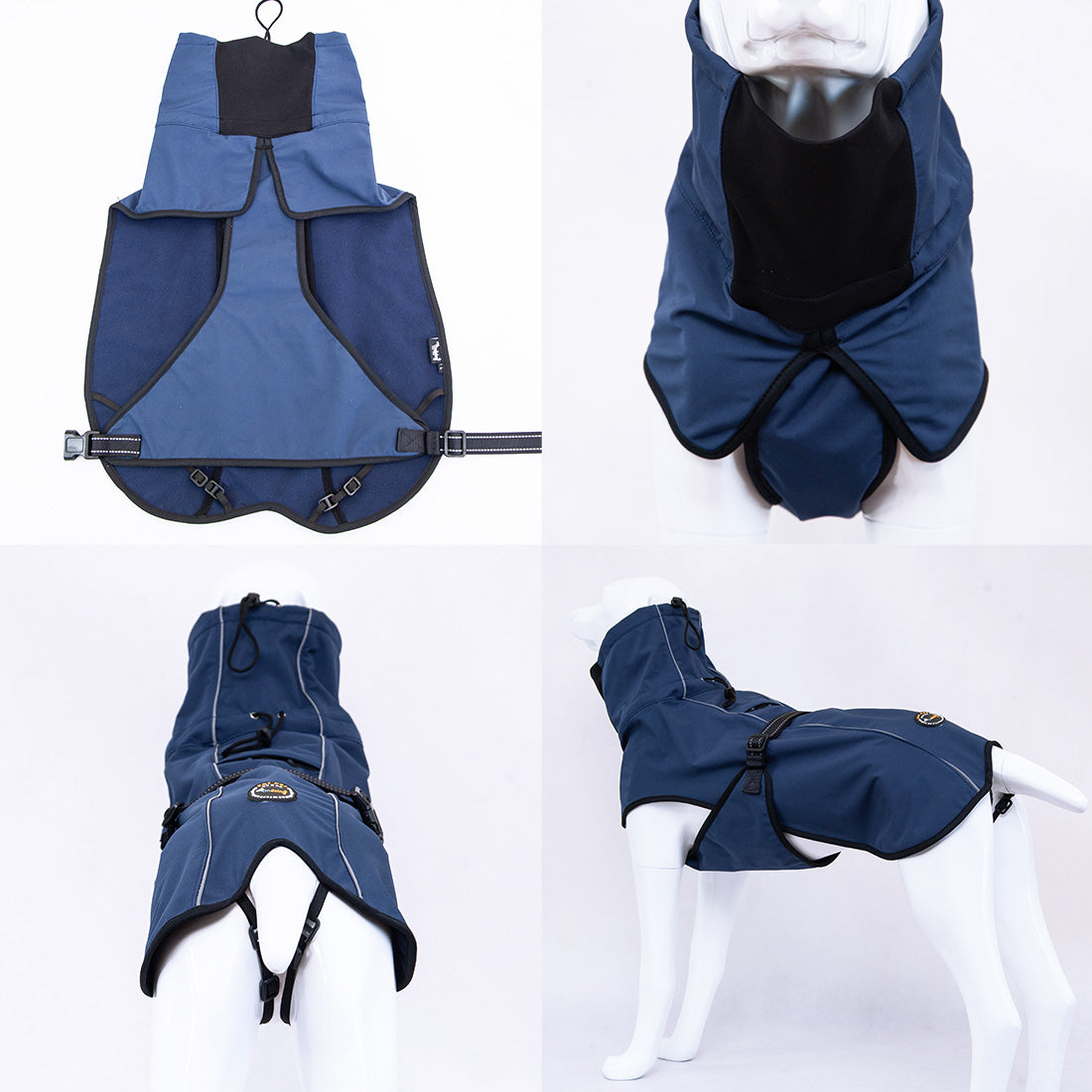 Pet Dog Raincoat Poncho Jacket - Windbreaker Waterproof with Harness Hole - S Blue