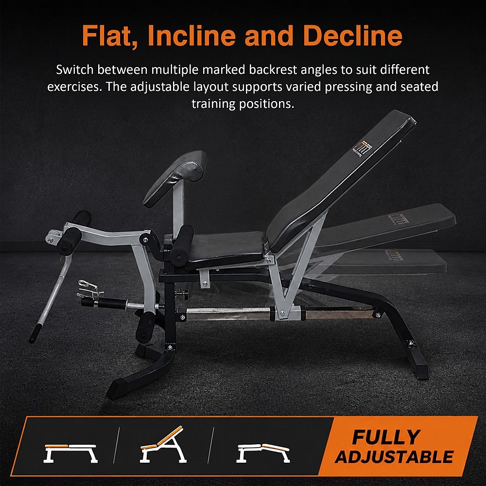 FID Flat Incline Decline Bench Press with Leg Extension