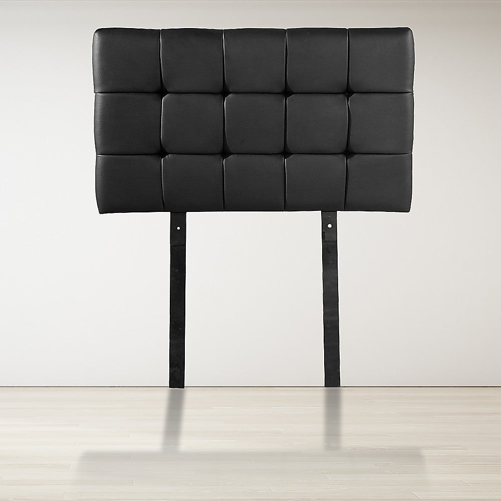 PU Leather Deluxe Bed Headboard Bedhead Single - Black