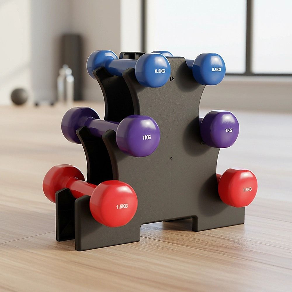 Dumbbell Set 6-Piece - Includes Rack