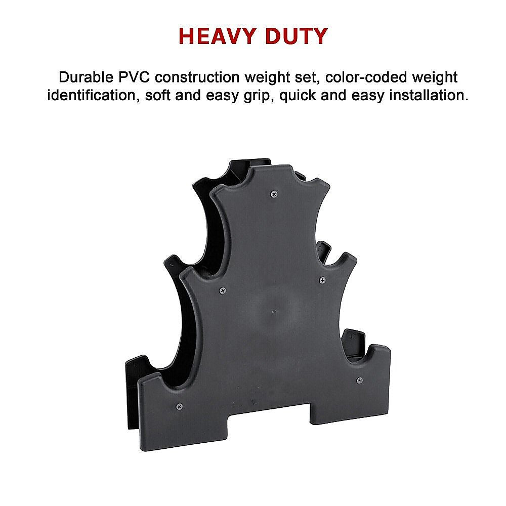 Dumbbell Set 6-Piece - Includes Rack