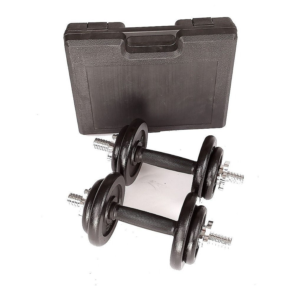 Dumbbell Set 20KG Black with Carrying Case