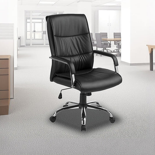 PU Leather Office Chair Executive Padded - Black