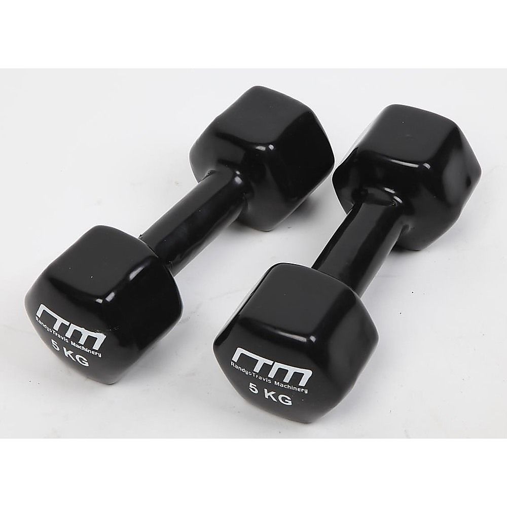 Dumbbells Pair 5KG PVC Hand Weights Rubber Coated