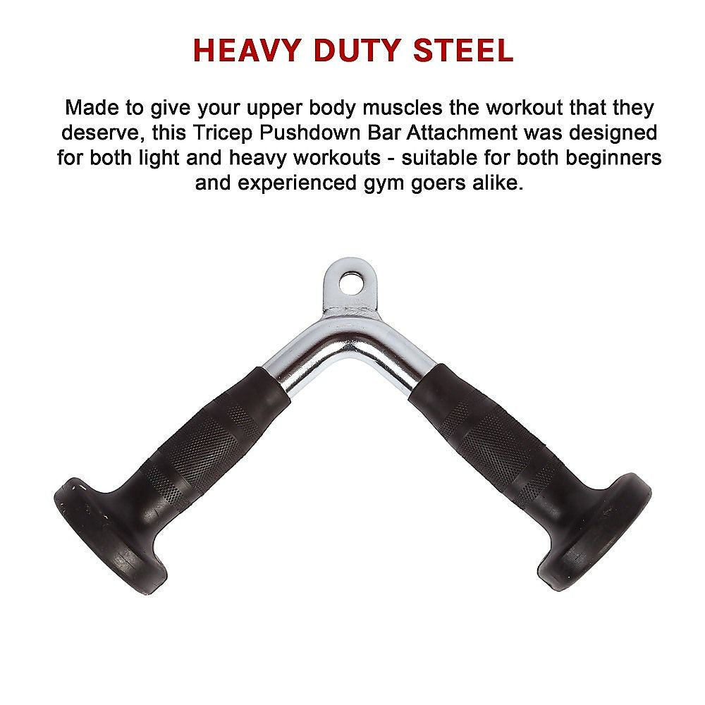 Tricep Pushdown Bar Rubber-Coated Attachment - Randy & Travis