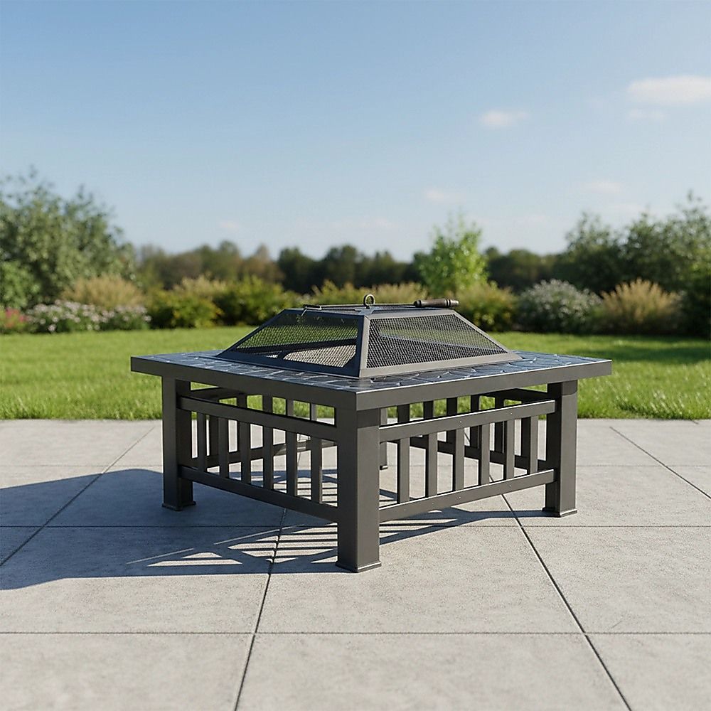 Square Metal Fire Pit Outdoor Heater 18 01