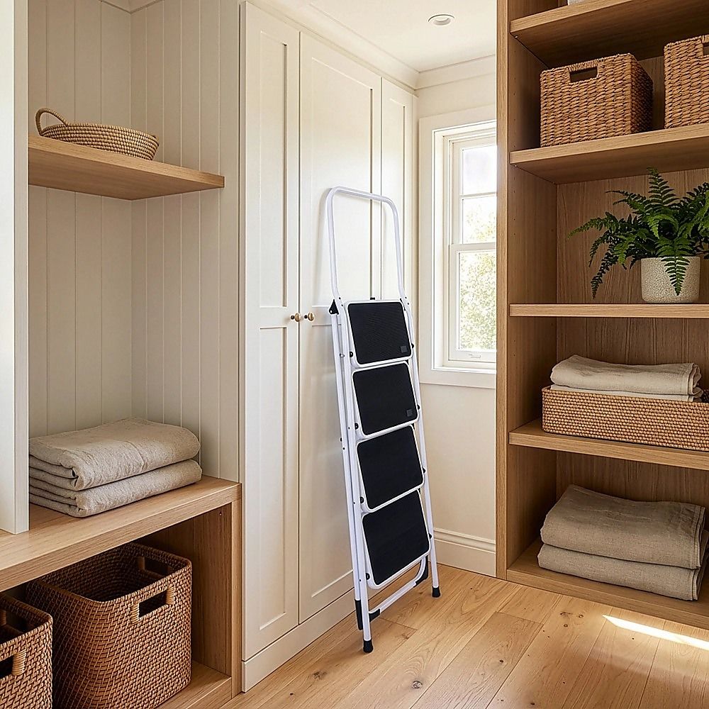 Foldable Non-Slip 4 Step Steel Ladder