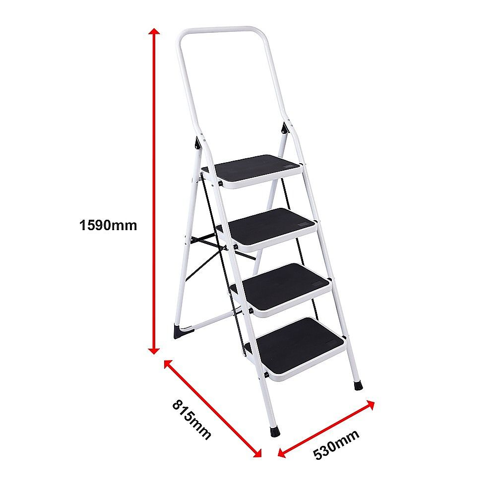 Foldable Non-Slip 4 Step Steel Ladder