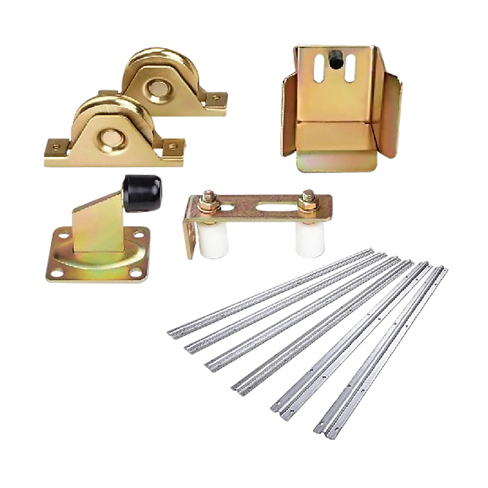 Sliding Gate Hardware Accessories Kit - 6M Track, Wheels, Stopper, Roller Guide