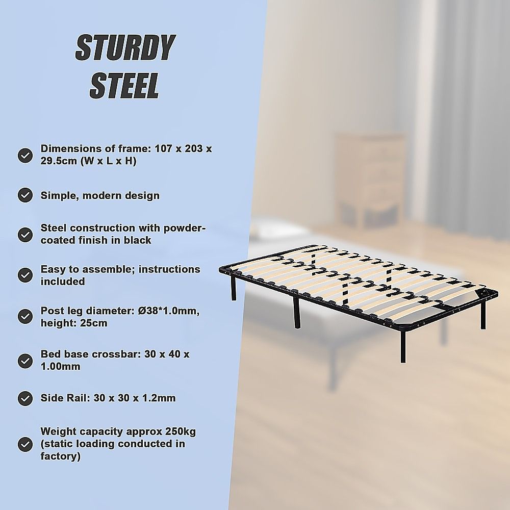 Bedroom 819363 Bed Frame King Single Metal