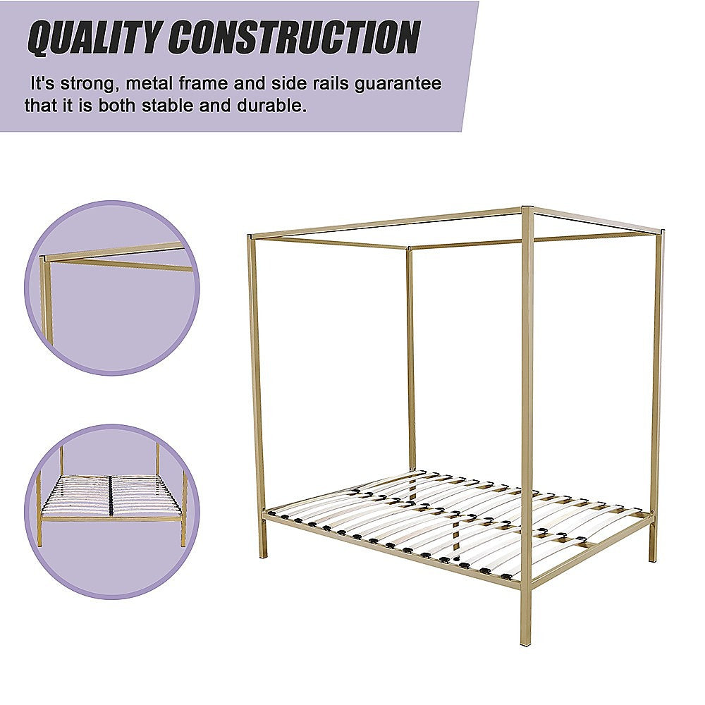 Bed Frame Four Poster Queen 4-Poster