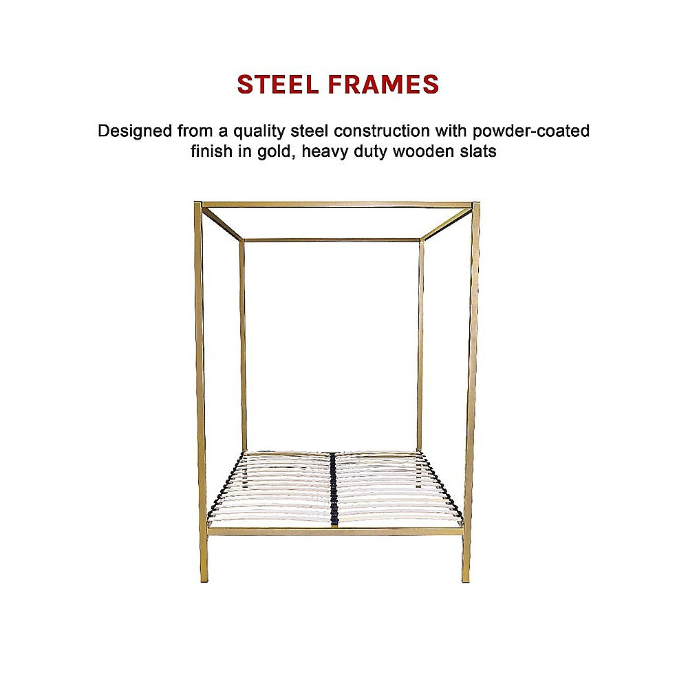 Bed Frame Four Poster Queen 4-Poster