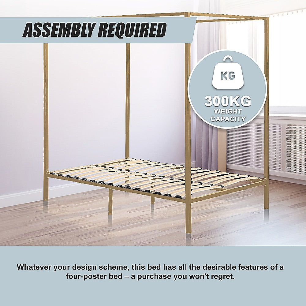 Bed Frame Four Poster Queen 4-Poster