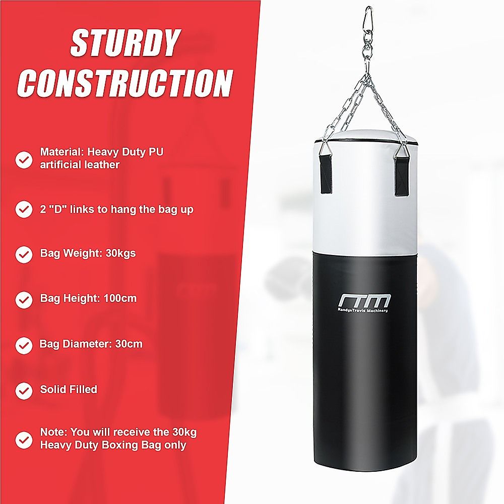 Boxing Punching Bag Heavy Duty 30KG - Solid Filled
