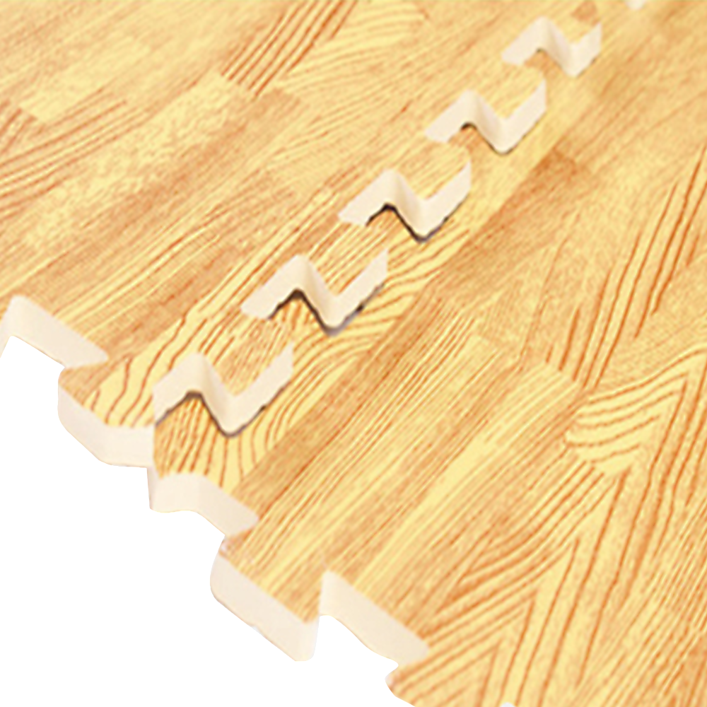 EVA Fitness Home Yoga Gym Interlocking Floor Puzzle Mat - 12 Tiles Wood Colour
