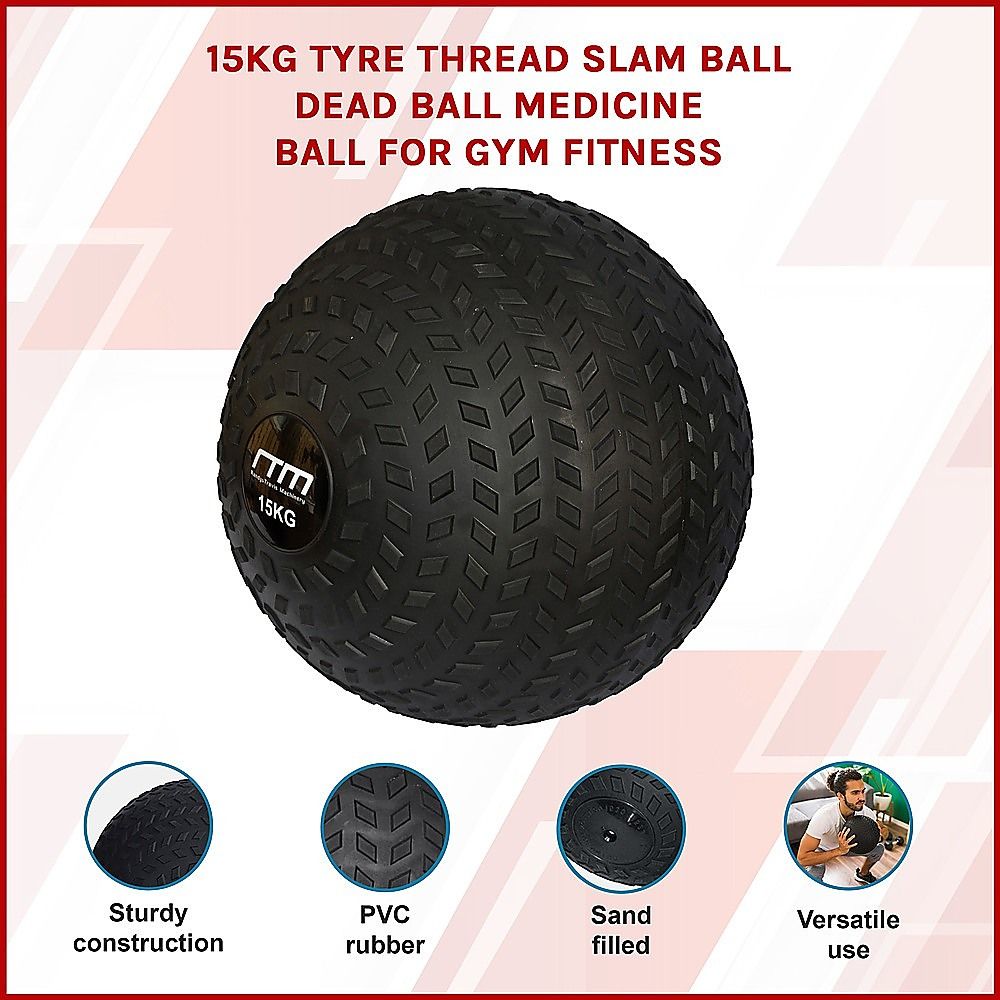 Tyre Thread Slam Ball Medicine Ball for Gym Fitness - 15KG