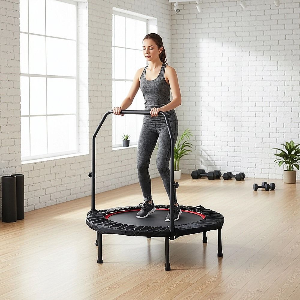 Mini Rebounder Trampoline with Handle Rail