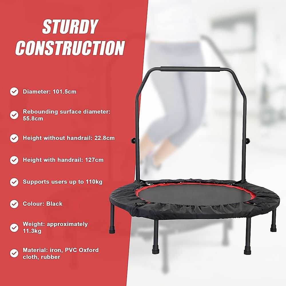 Mini Rebounder Trampoline with Handle Rail