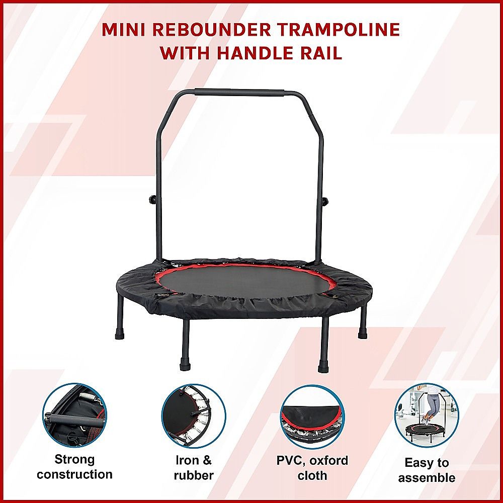 Mini Rebounder Trampoline with Handle Rail