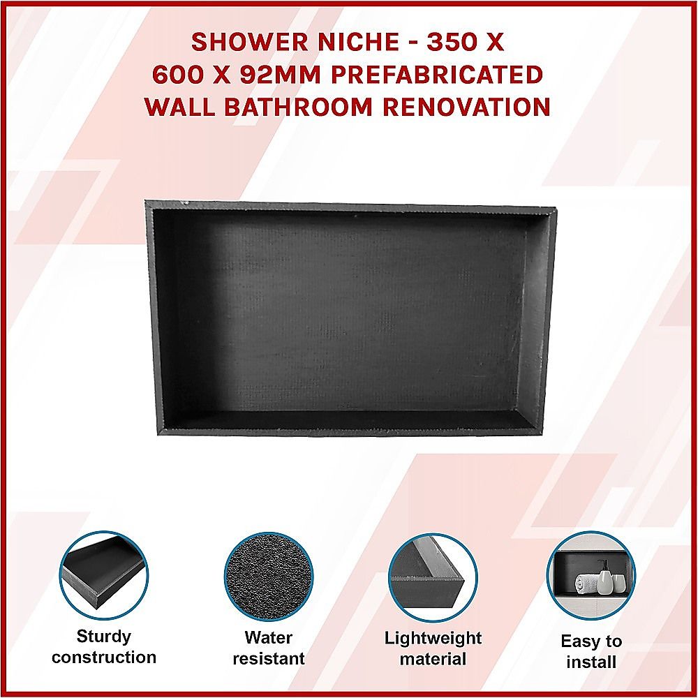 Shower Niche Prefabricated Bathroom Wall Renovation - 350 x 600 x 92mm