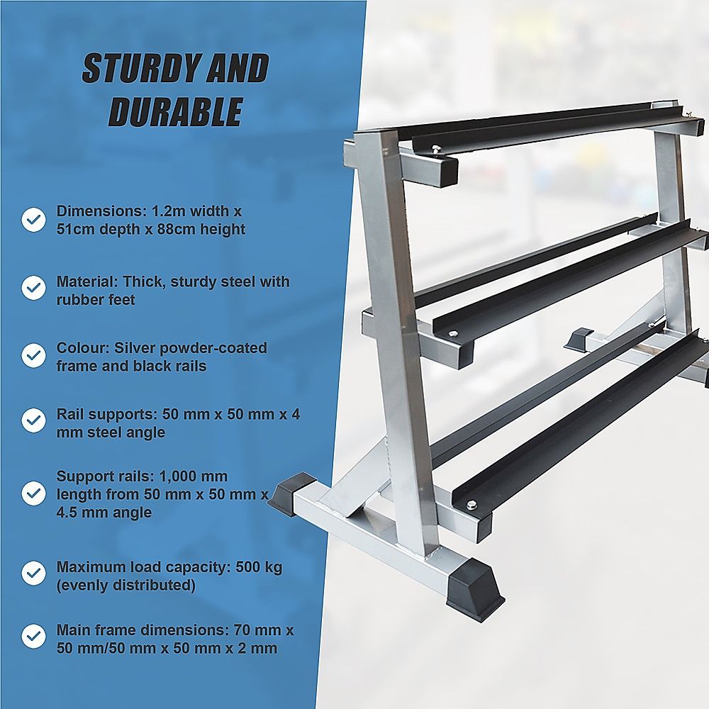 Dumbbell Rack 3-Tier - Dumbbell Weights Storage