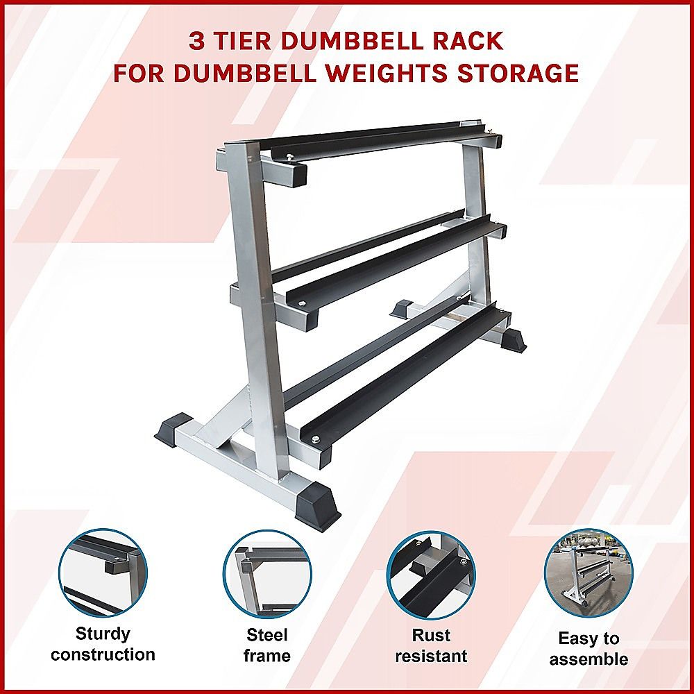 Dumbbell Rack 3-Tier - Dumbbell Weights Storage