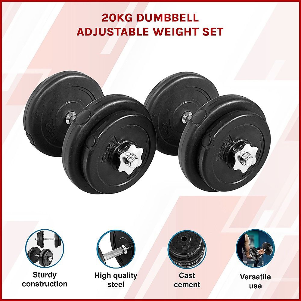 Adjustable Dumbbell Weight Set - 20KG