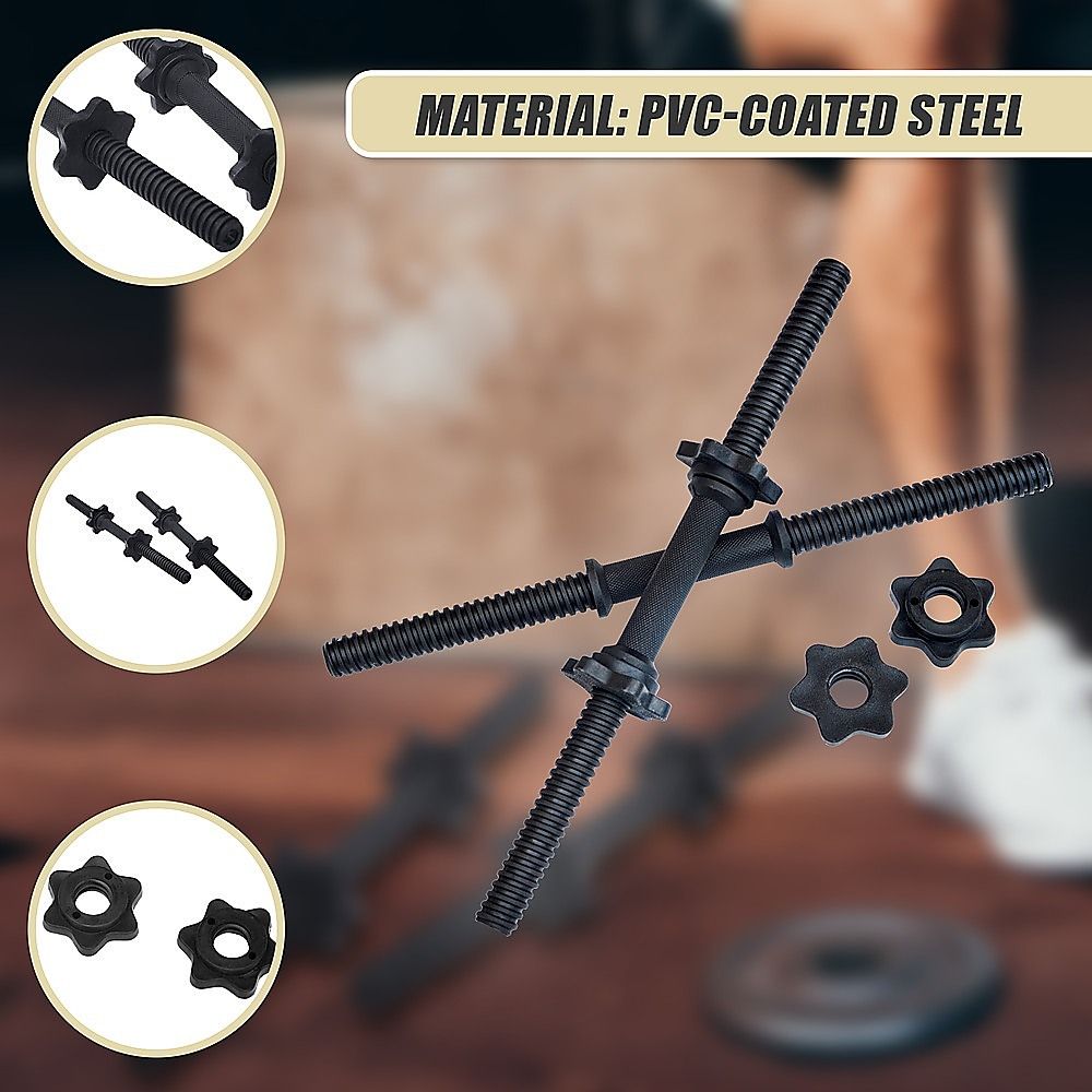 Dumbbell Bar 45cm - 1 Pair 25mm Diameter PVC Coated Dumbbell Handle