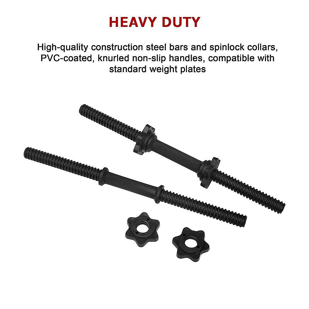 Dumbbell Bar 45cm - 1 Pair 25mm Diameter PVC Coated Dumbbell Handle