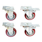 Heavy Duty PU Swivel Castor Wheels with Brake - 4 x 4"